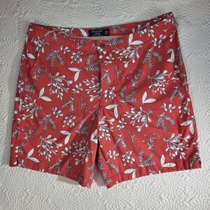 Abercrombie & Fitch Mens Red‎ Botanical Print Swim Trunks Size 36 Mesh Lined XL